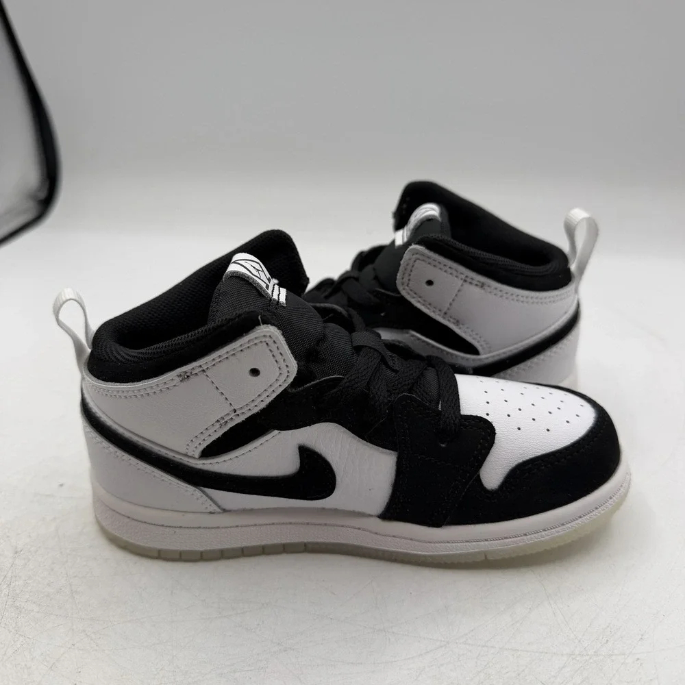 Nike Air Jordan Retro 1 Mid SE TD Shoes Toddler Sz 10 C White/Black DN4322-100
